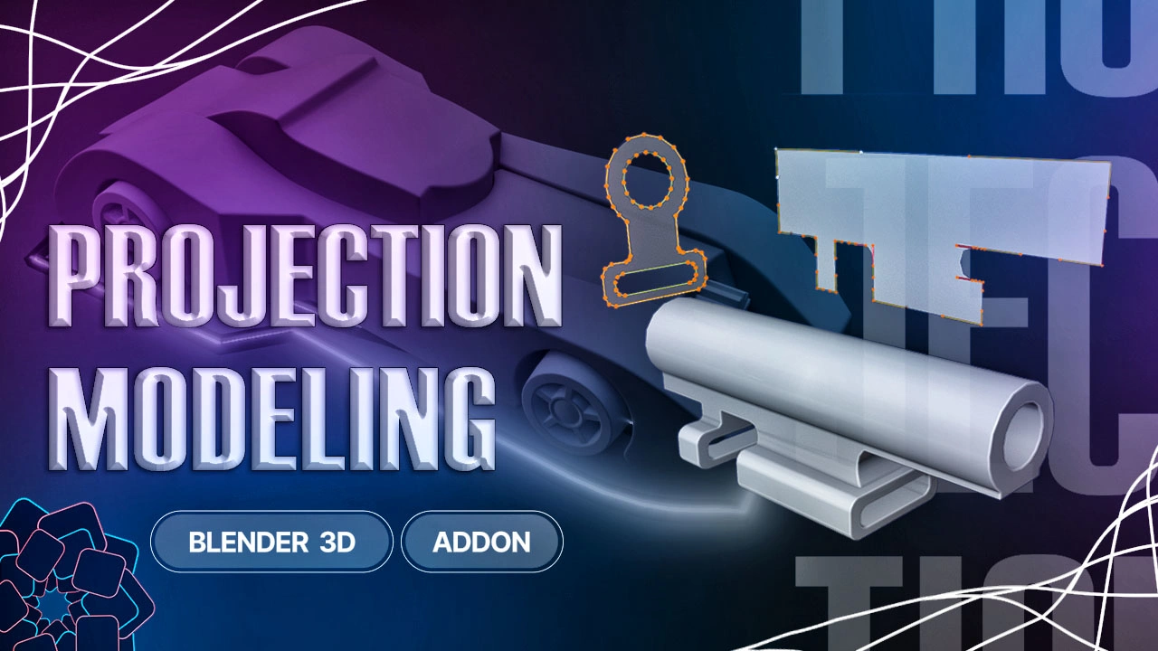 Blender基于二维投射创建三维零部件模型插件 Projection Modeling V1.1.4