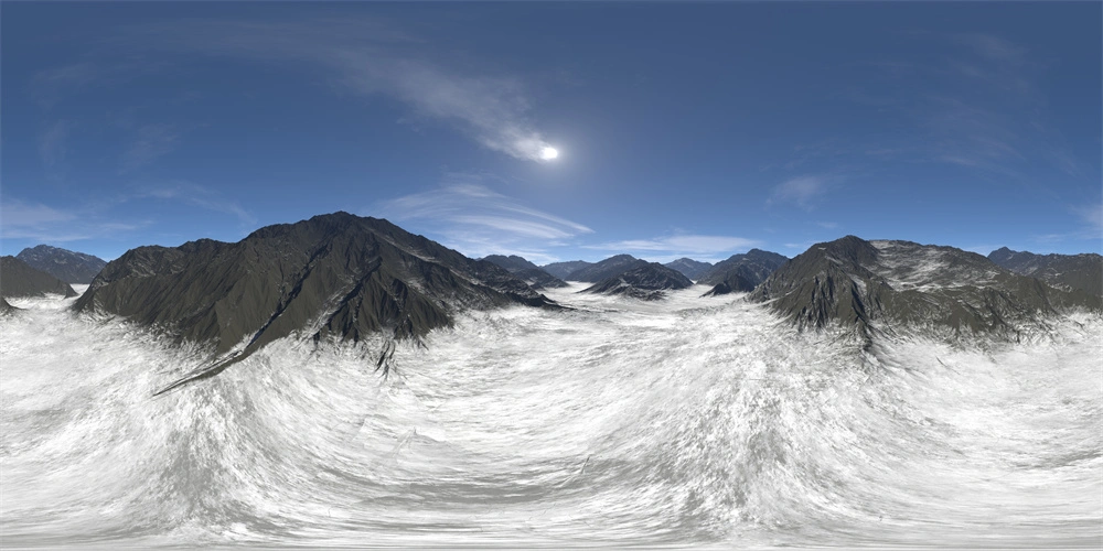 雪山全景360度HDR天空环境贴图背景素材3