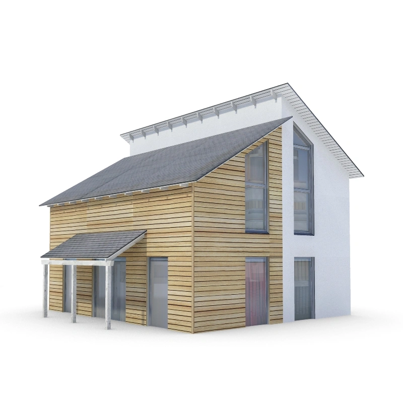 现代简约木质白色小屋3D模型家居装饰