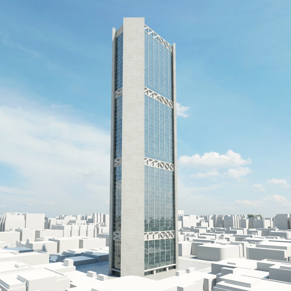 现代城市摩天大楼3D模型