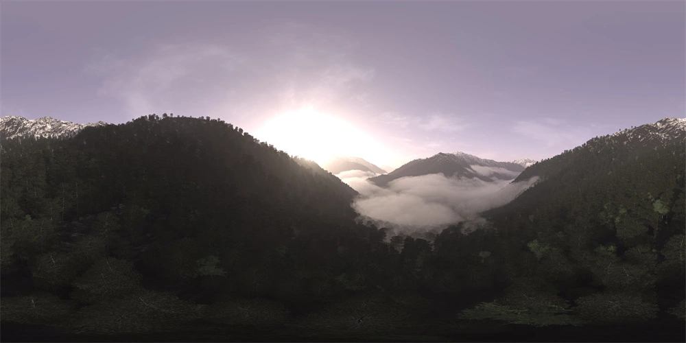 壮丽山脉与云海的360度全景图02