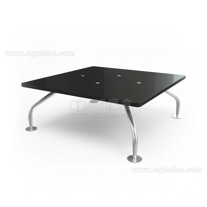 现代简约黑色玻璃茶几3D模型