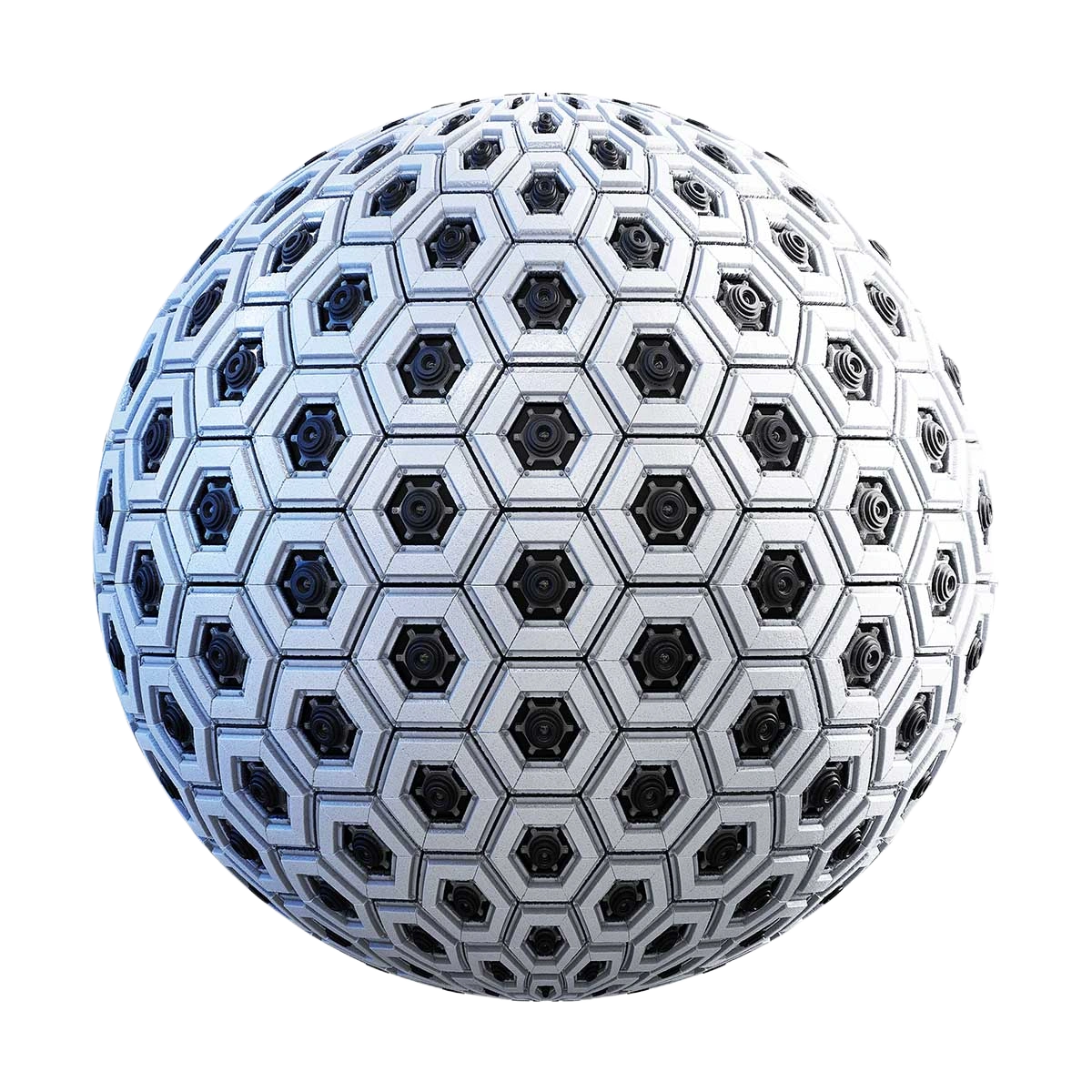 白色六边形太空站墙面材质贴图