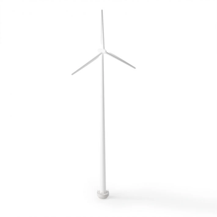 白色风力发电机3D模型