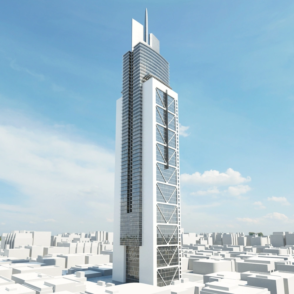 现代城市摩天大楼3D模型
