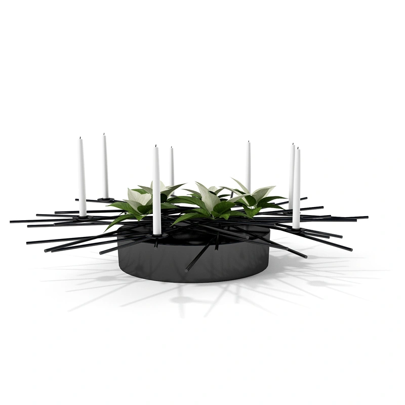 现代简约金属烛台花器组合3d模型