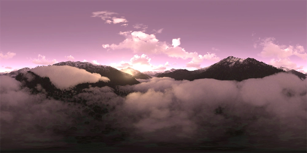 日出时分的山峦与云海全景图