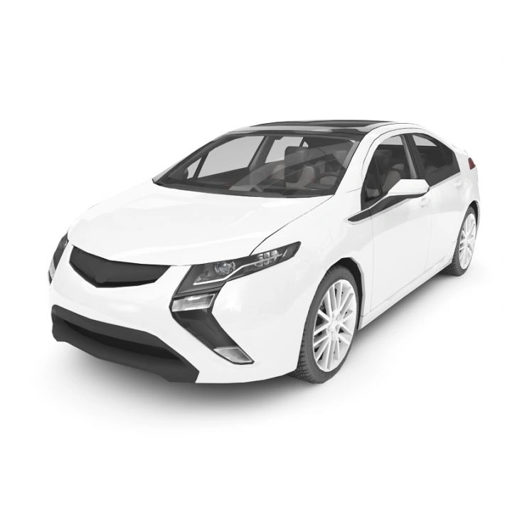 现代风格白色轿车3D模型