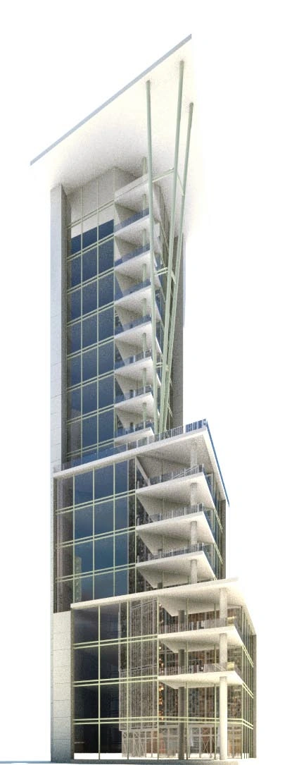 现代简约玻璃幕墙高层建筑设计3D模型