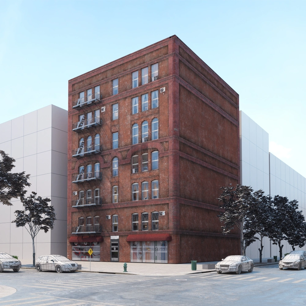 红砖角落3D建筑模型