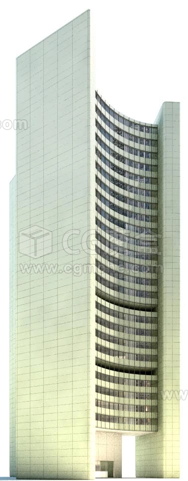 现代弧形高层建筑3D模型