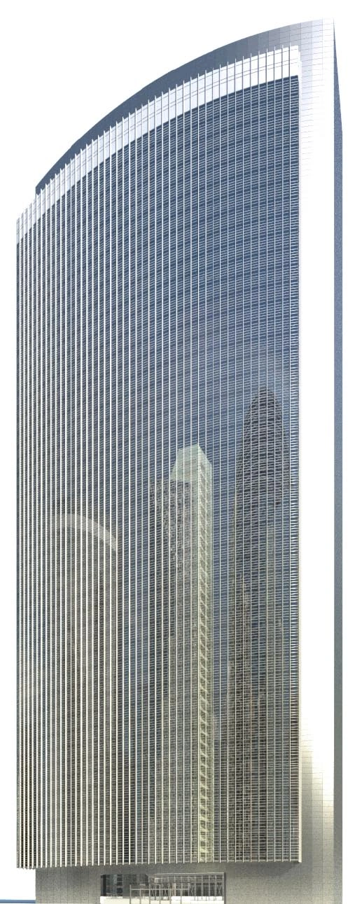 现代简约玻璃幕墙高层3D模型素材