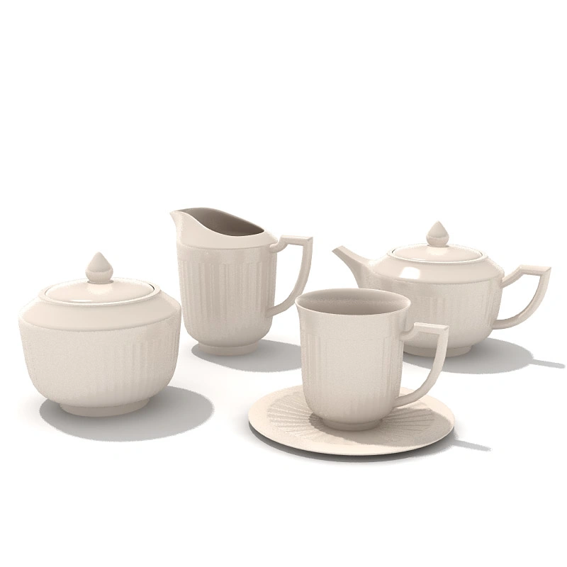简约白色茶具套装茶壶茶杯茶碗三件套
