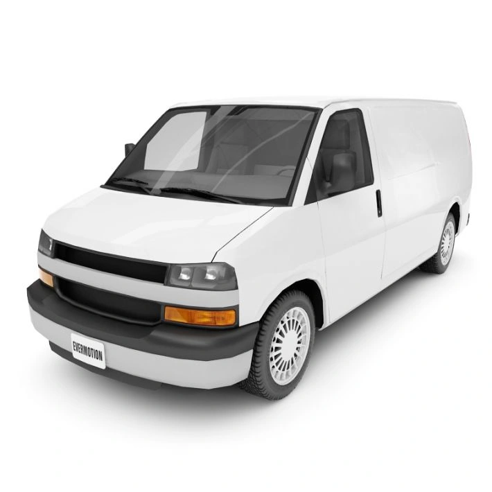 白色商务货车3D模型