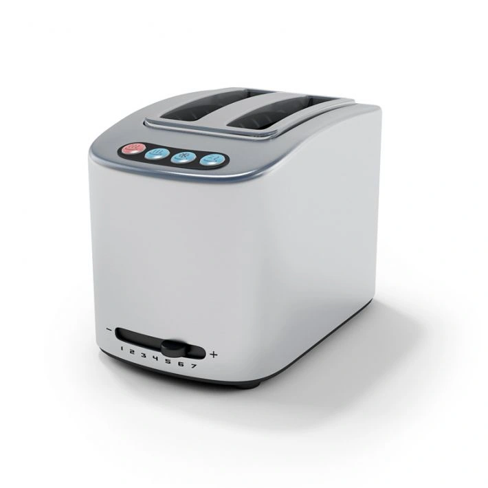银色现代双槽烤面包机3D模型