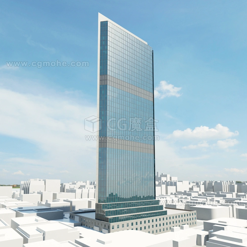 现代城市摩天大楼3D模型