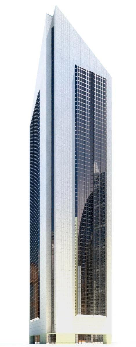 现代简约高层3D模型玻璃幕墙商业办公建筑
