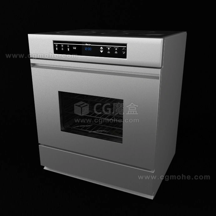 现代不锈钢烤箱3D模型