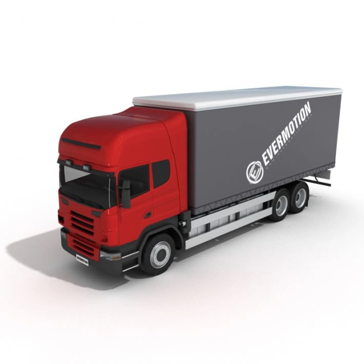 EVERMOTION红色卡车3D模型简约时尚渲染精致