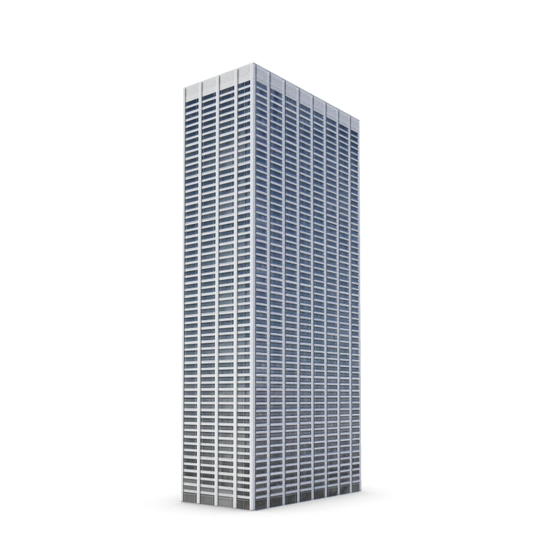现代简约纯白高层商务办公建筑模型