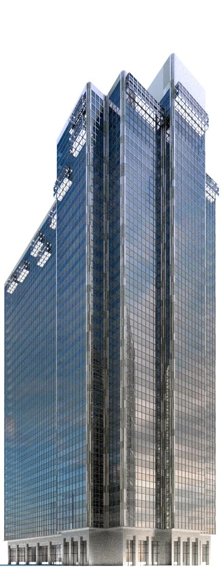 现代玻璃摩天大楼3D模型