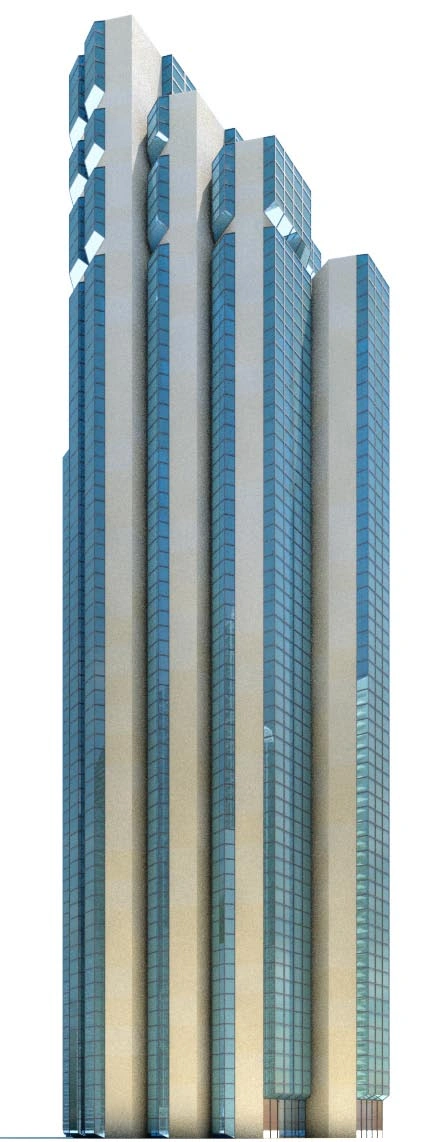 现代高层商务办公楼3D模型素材
