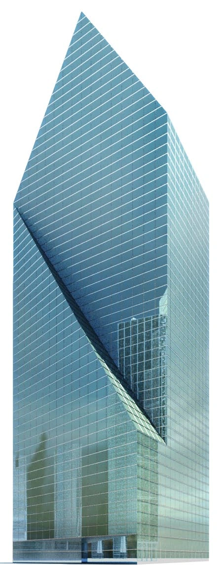 现代简约玻璃幕墙建筑模型时尚城市景观