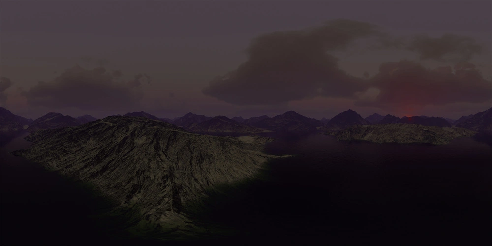 暗夜山脉湖泊HDRI风景图