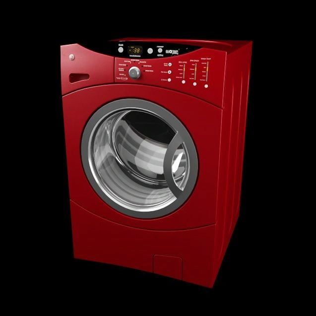 红色洗衣机3D模型