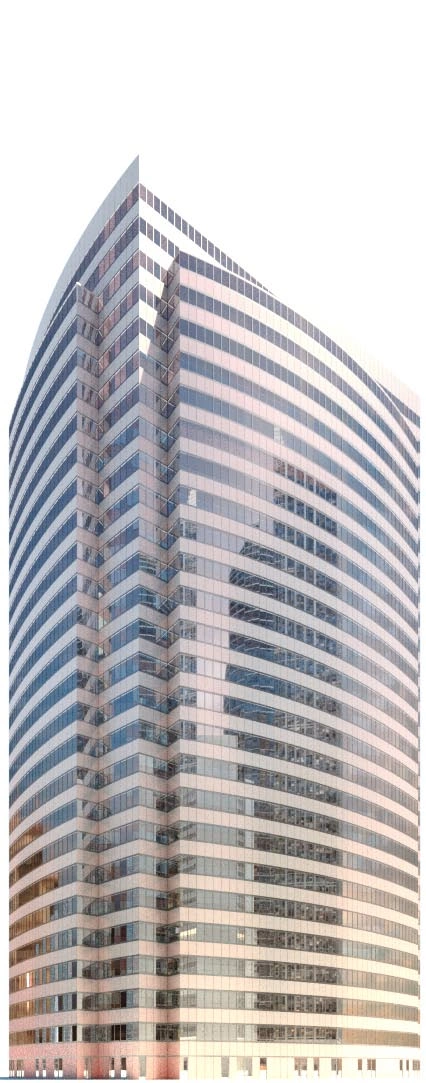 现代玻璃幕墙高层3D模型简约商用办公建筑