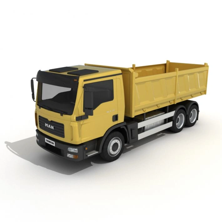 MAN黄色自卸卡车3D模型工业风简约设计