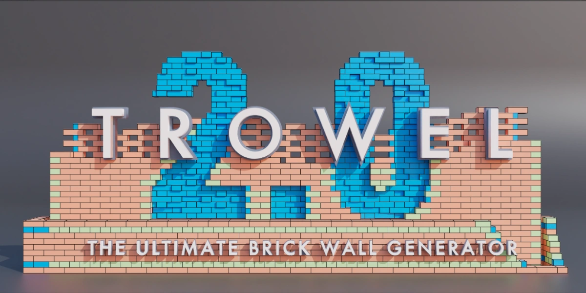 Blender砖墙面生成插件 Trowel V2.2 – The Ultimate Brick Wall Generator