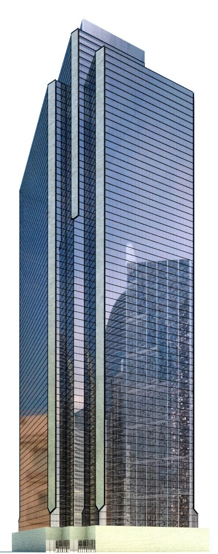 现代玻璃幕墙高层建筑模型简约城市天际线