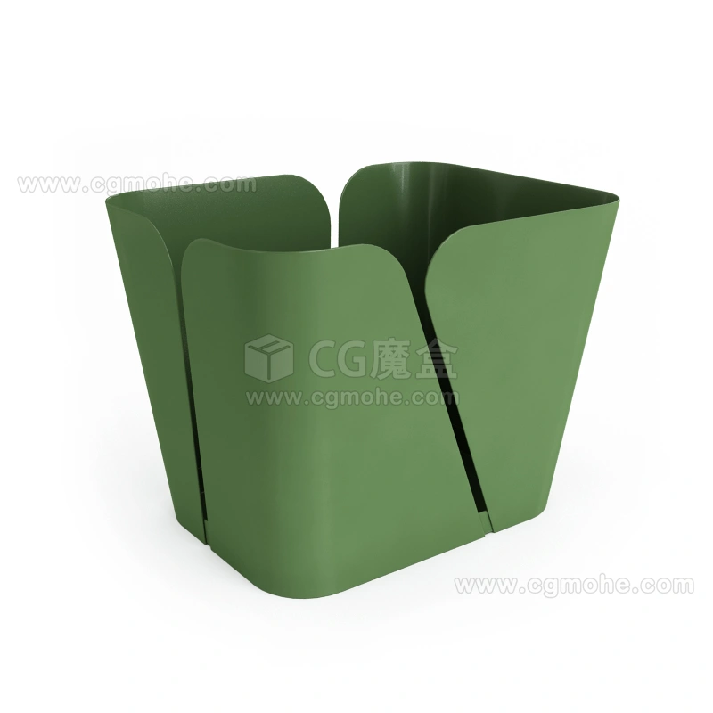 绿色金属花盆3D模型