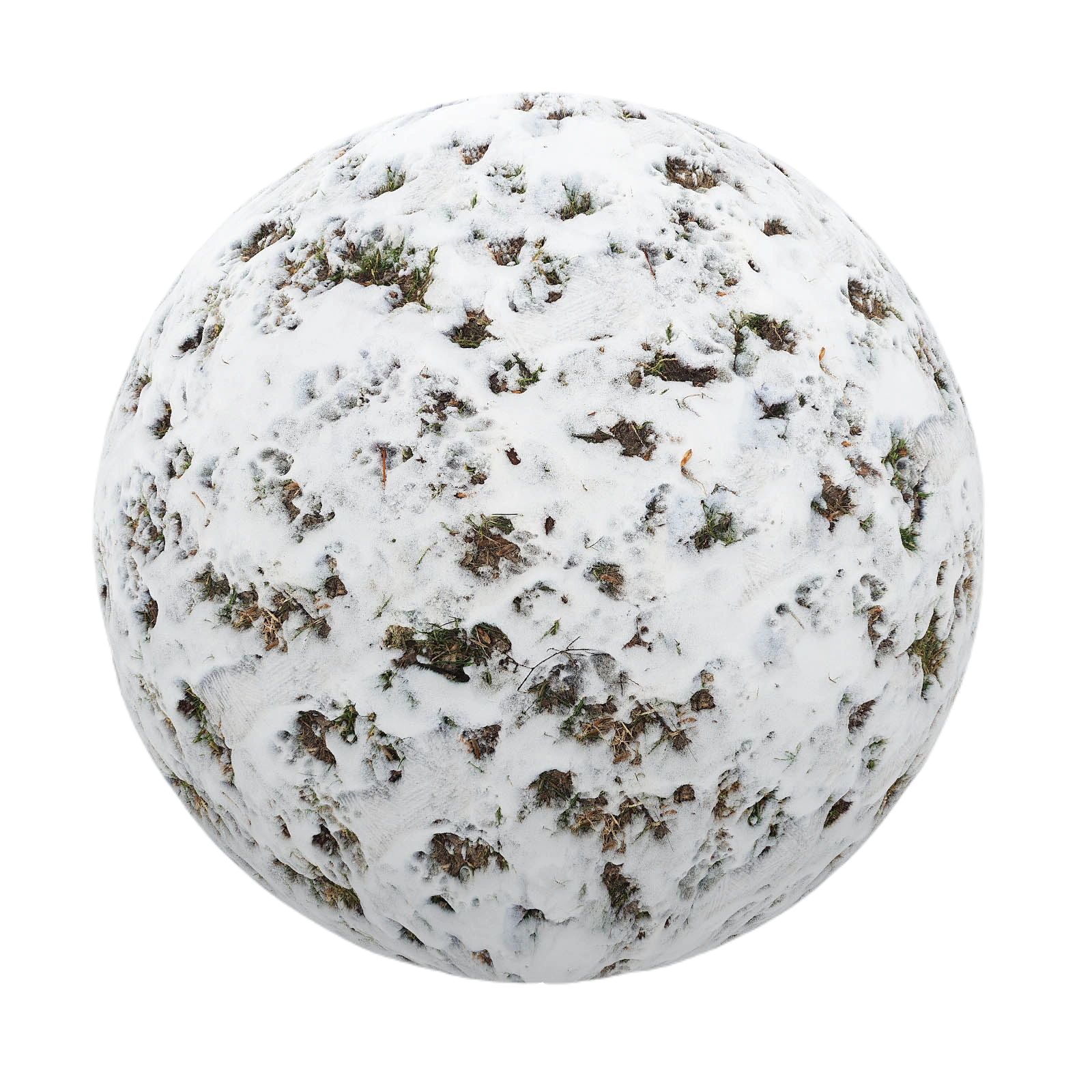 雪覆草皮与泥土