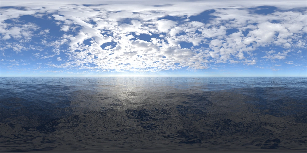 壮丽天空下的广阔海洋HDRI