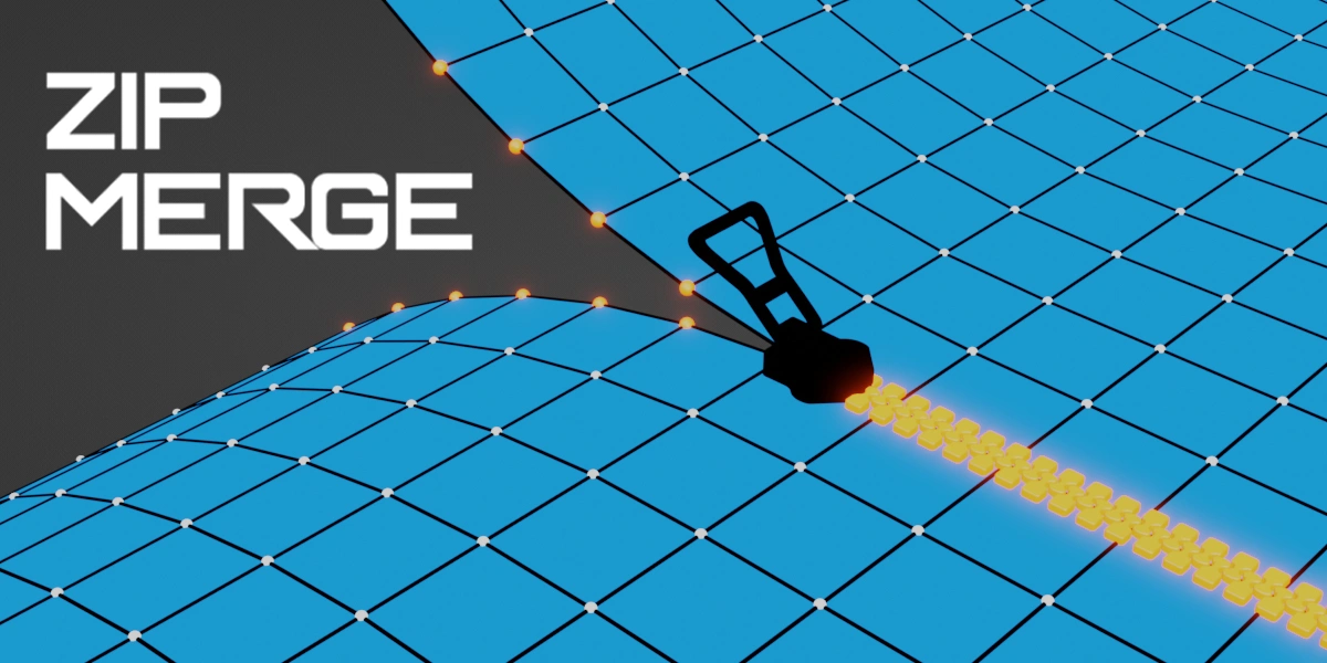 Blender表面缝合插件 Zip Merge V1.2