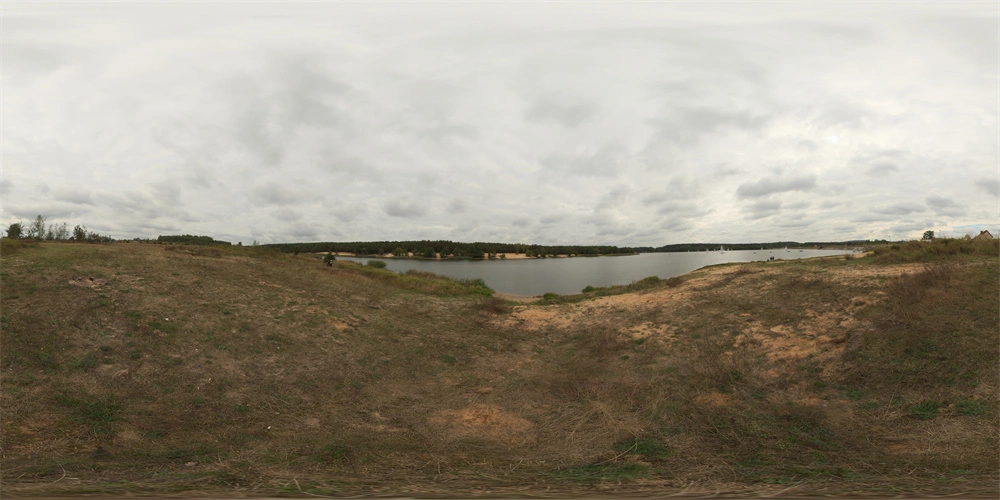 阴天湖畔全景360度HDR图像