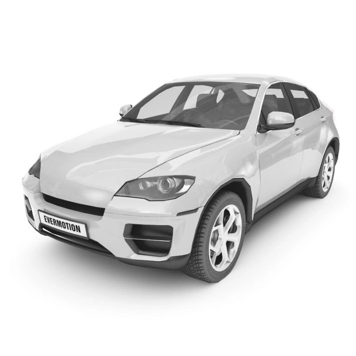 白色运动型轿车3D模型