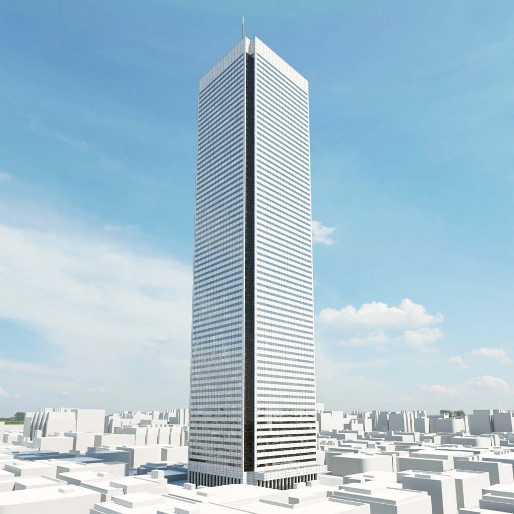 现代都市摩天大楼3D模型素材