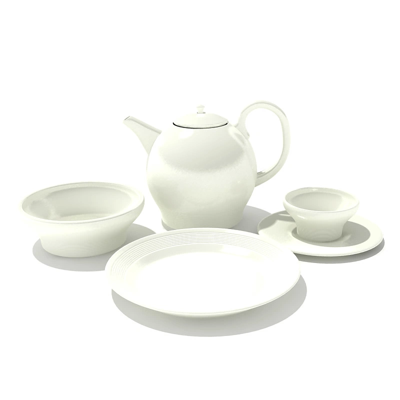 简约白瓷茶具套装茶壶茶杯茶碗茶盘品茗必备