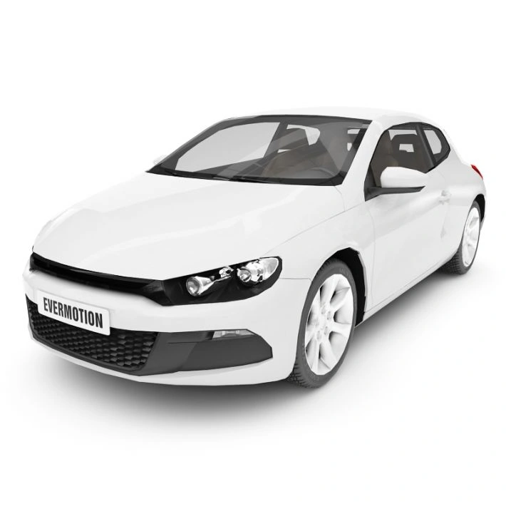 白色现代轿车3D模型