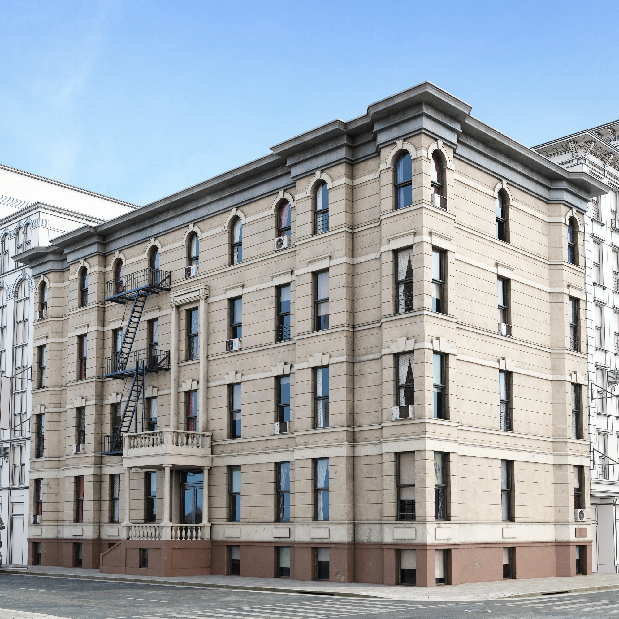 经典城市角落建筑3D模型