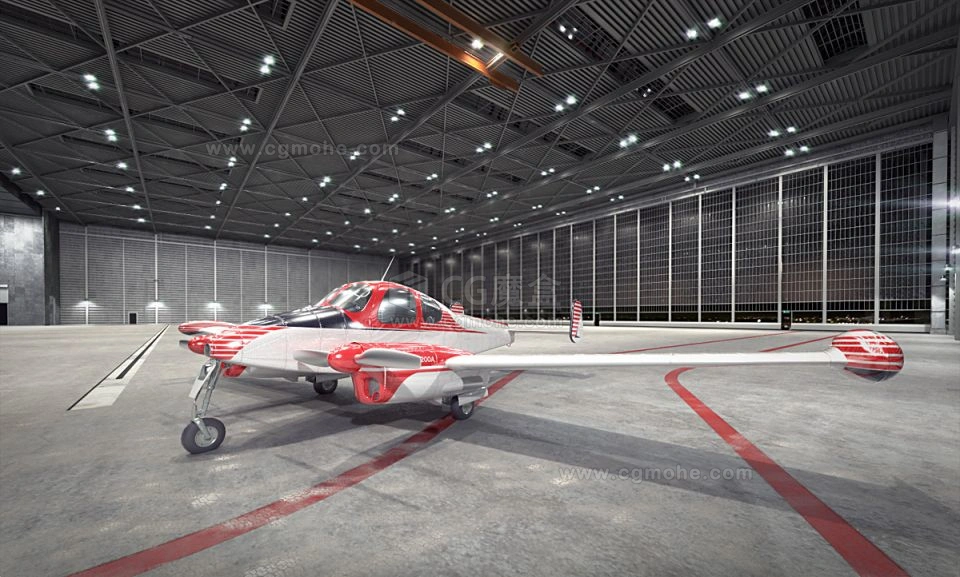 现代轻型飞机3D模型