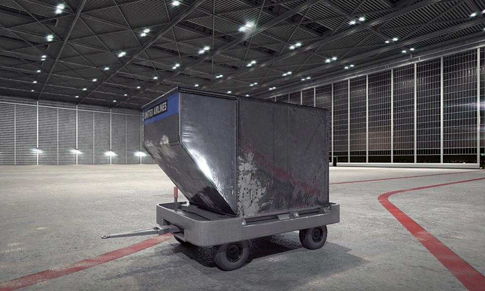 机场行李拖车3D模型素材