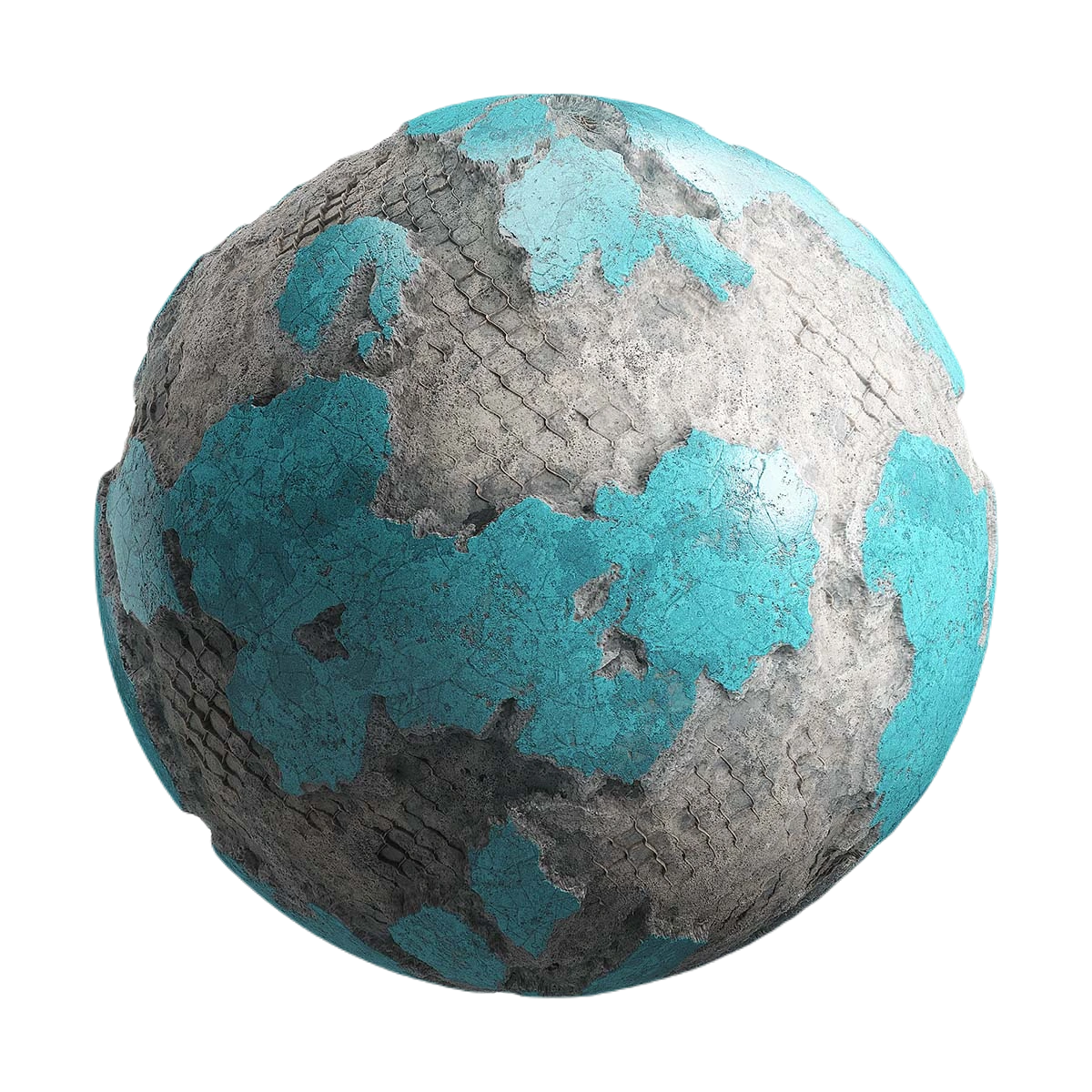 破损青色墙壁 CGAxis damaged cyan painted wall