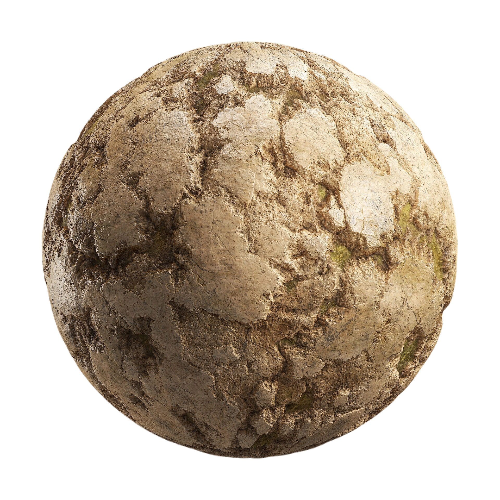 苔藓侵蚀橙色岩石 CGAxis eroded orange rock with moss