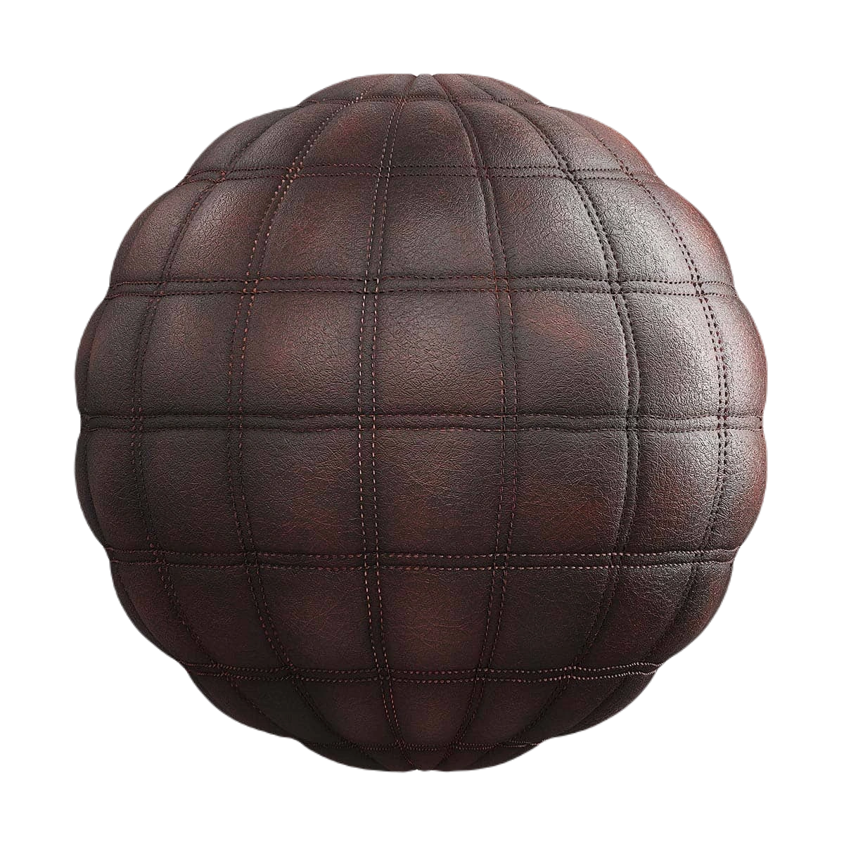 缝制棕色皮革8 CGAxis quilted brown leather