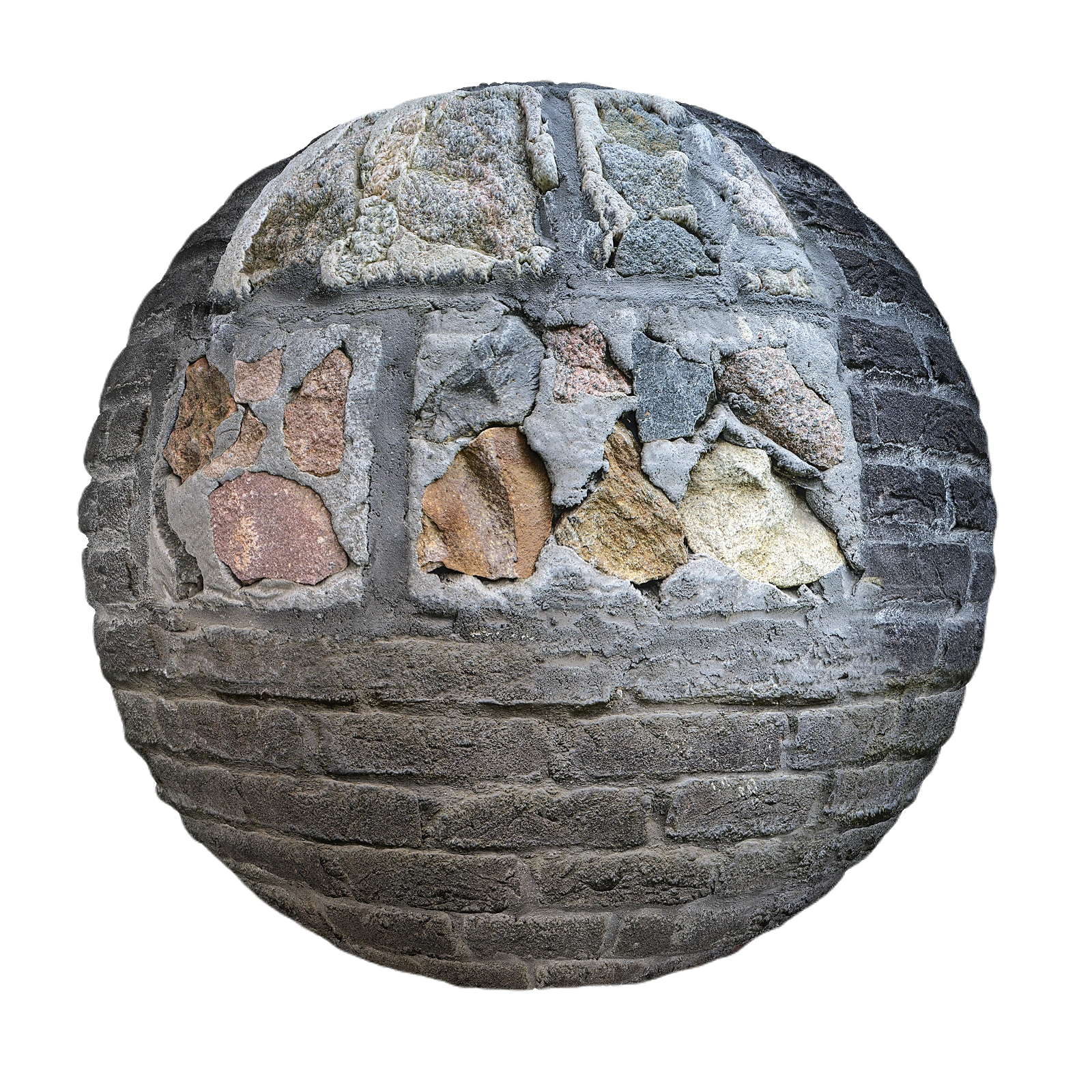 破损砖墙4 CGAxis damaged brick wall