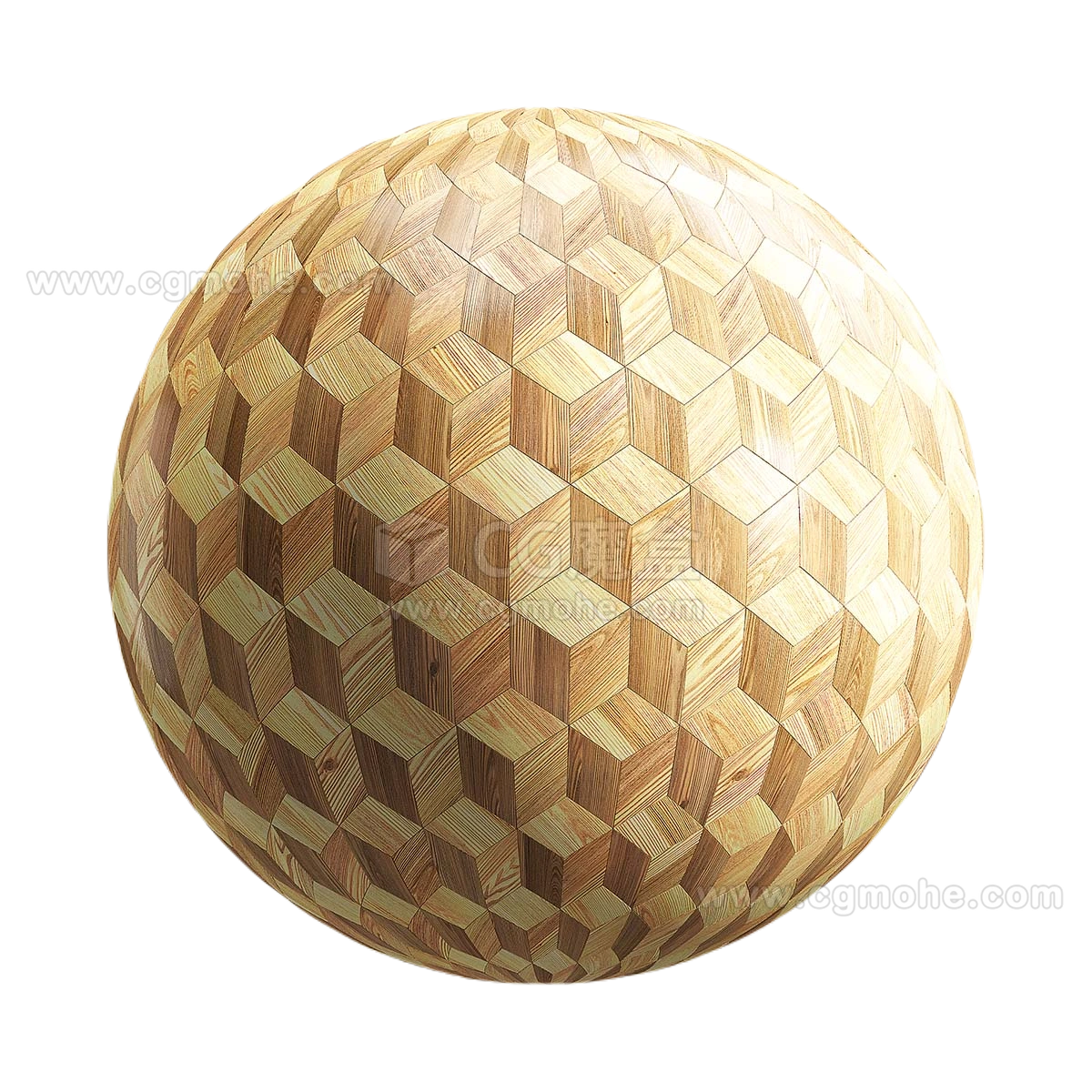浅色立方拼花木地板 CGAxis light cube wood parquet